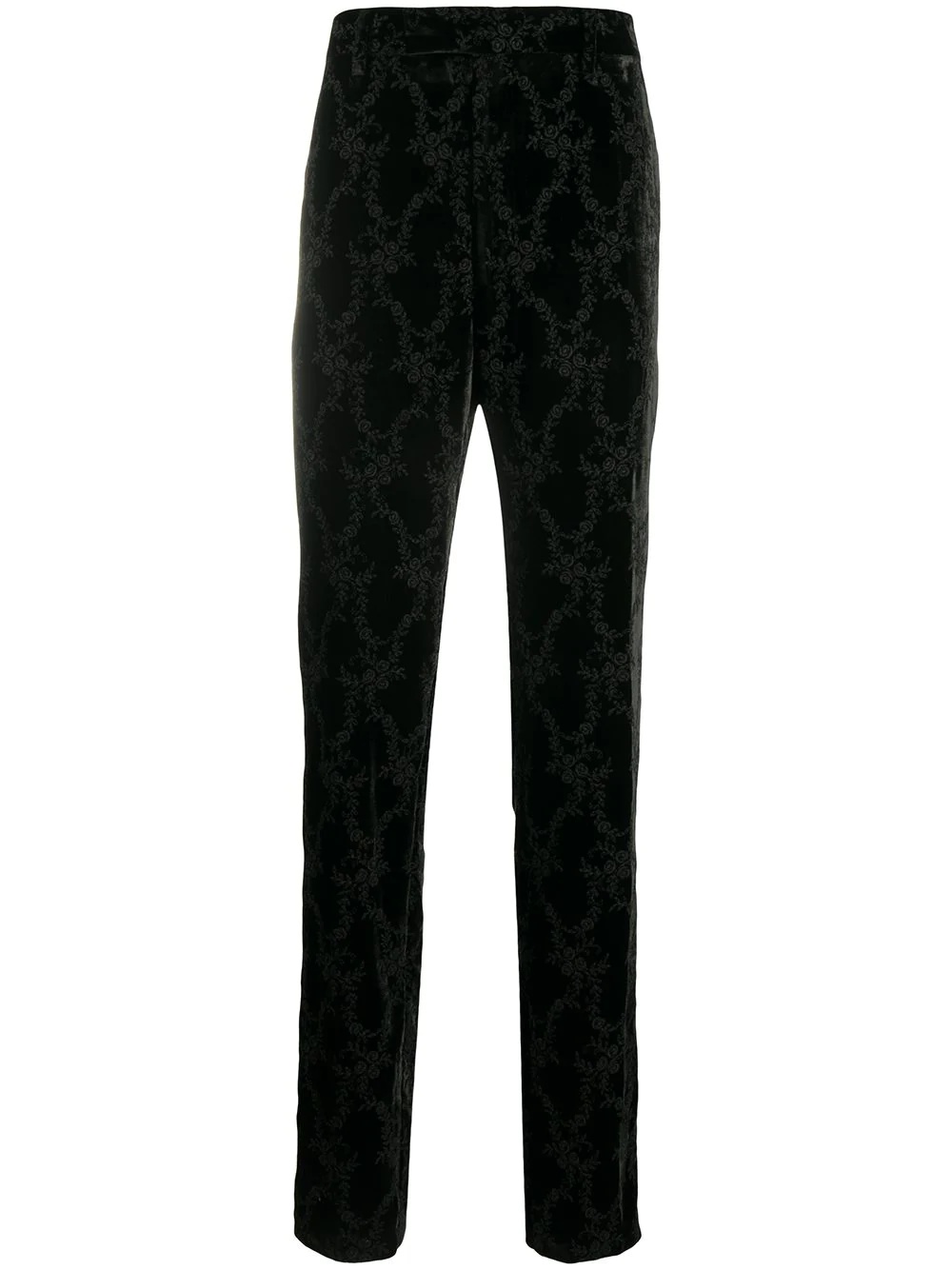 jacquard rose trousers - 1