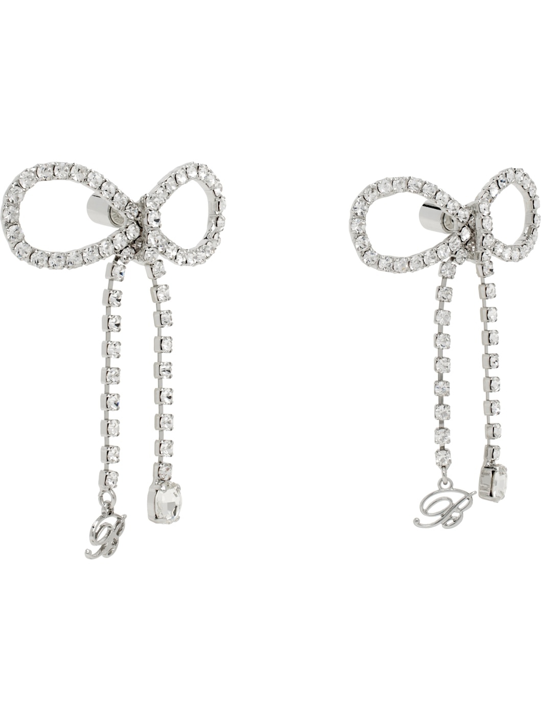 Silver Bow Earrings - 2