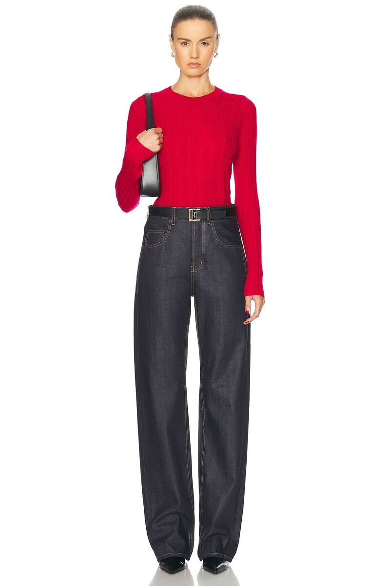 GUEST IN RESIDENCE Cable Shrunken Cashmere Crew Sweater outlook