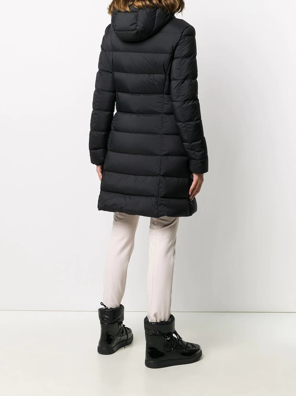 logo patch padded coat - 4