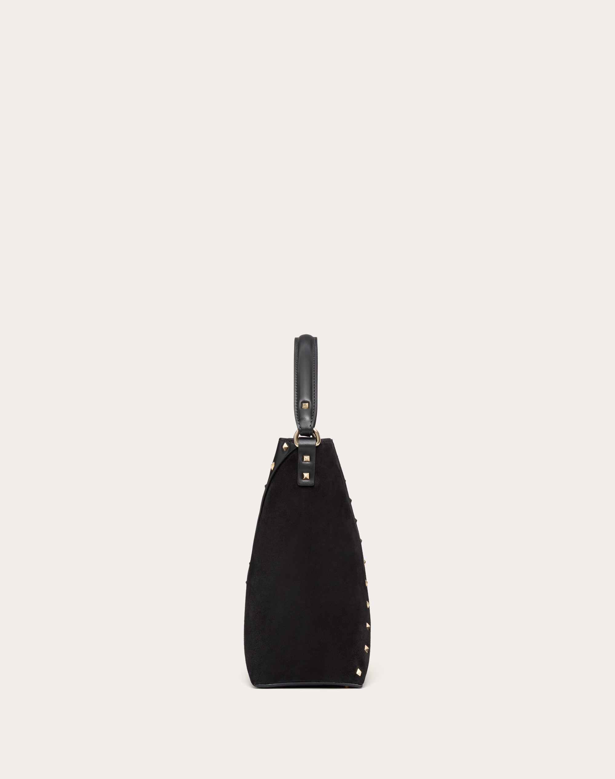 VALENTINO GARAVANI VALENTINO GARAVANI ROCKSTUD WISPY BUCKET BAG IN CALFSKIN AND SUEDE - 5