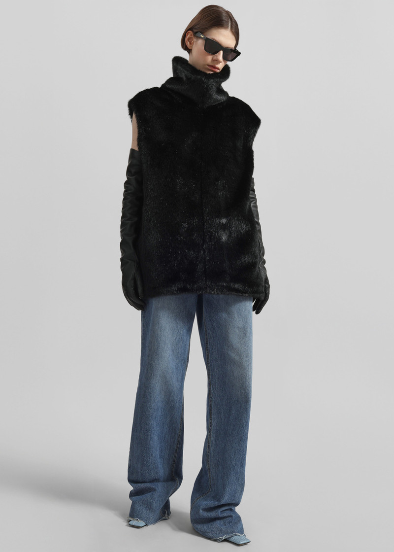 Blaire Funnel Neck Top - Black 4