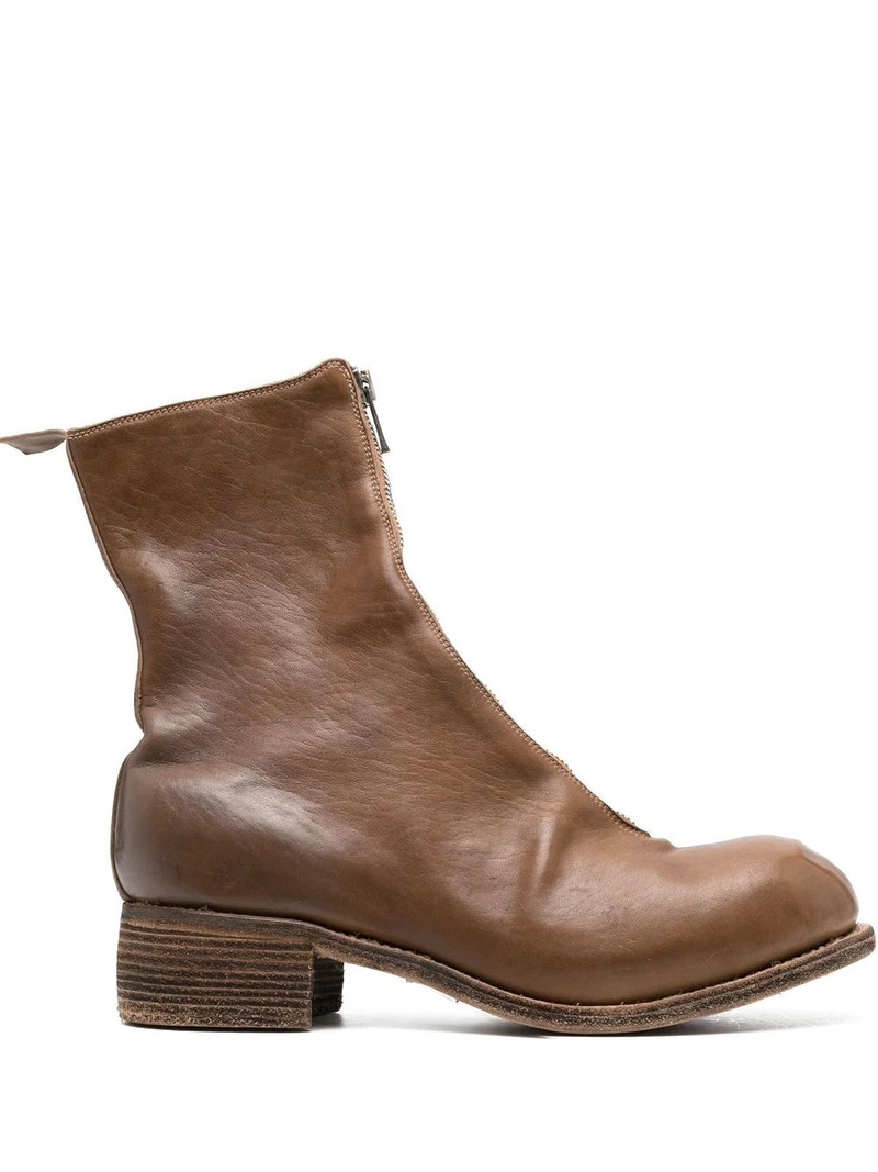 front-zip round-toe boots 1