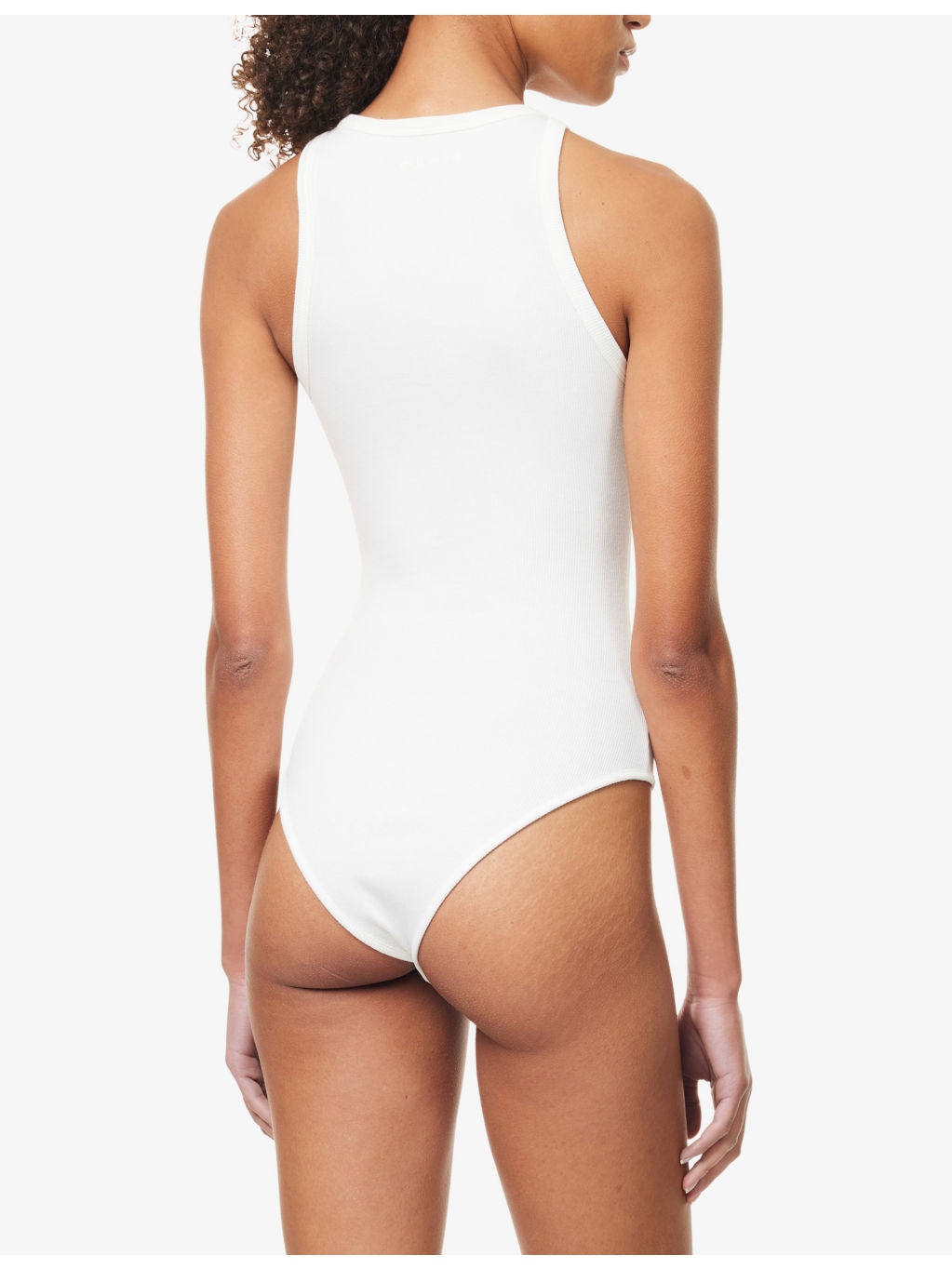 Ribbed Sleeveless Stretch-Woven Bodysuit - 4