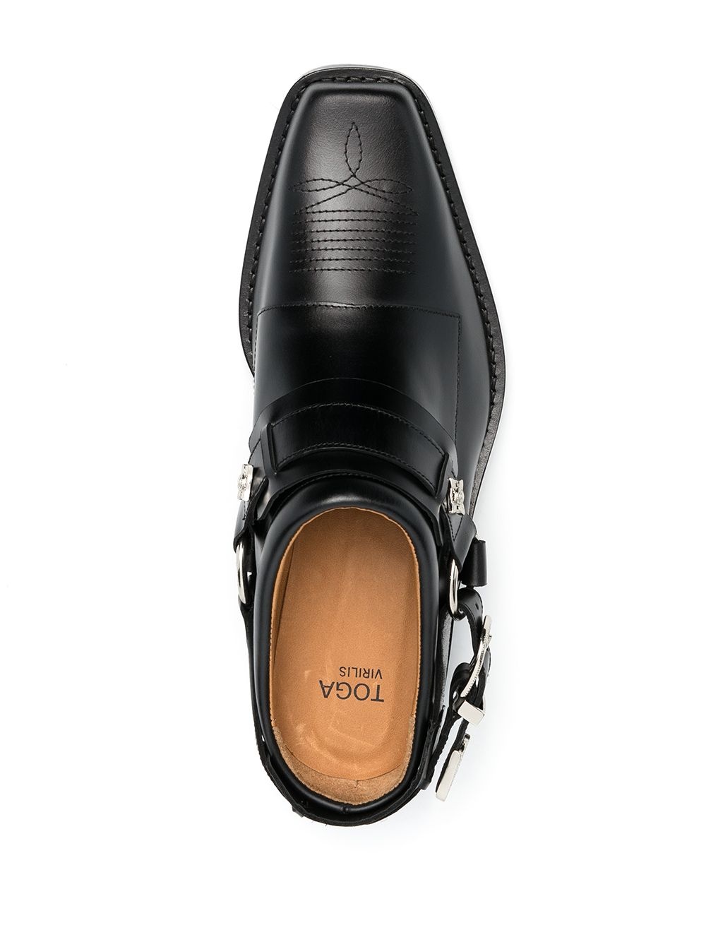 buckled leather slip-on boots - 4