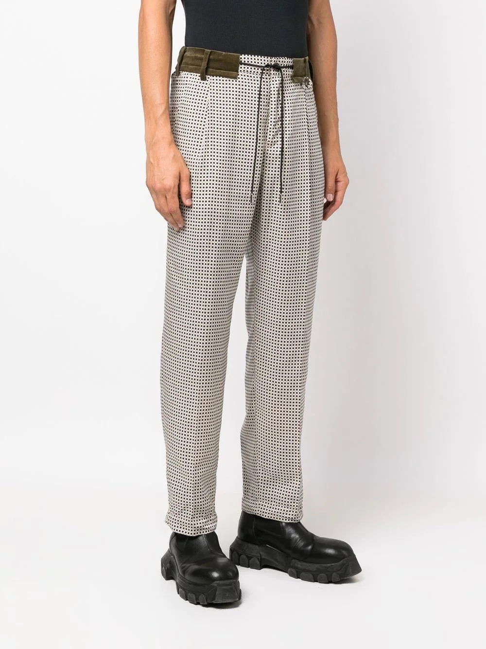 geometric-print drawstring trousers - 3