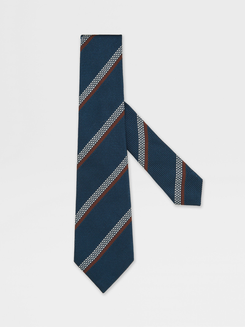 TEAL BLUE SILK TIE 1