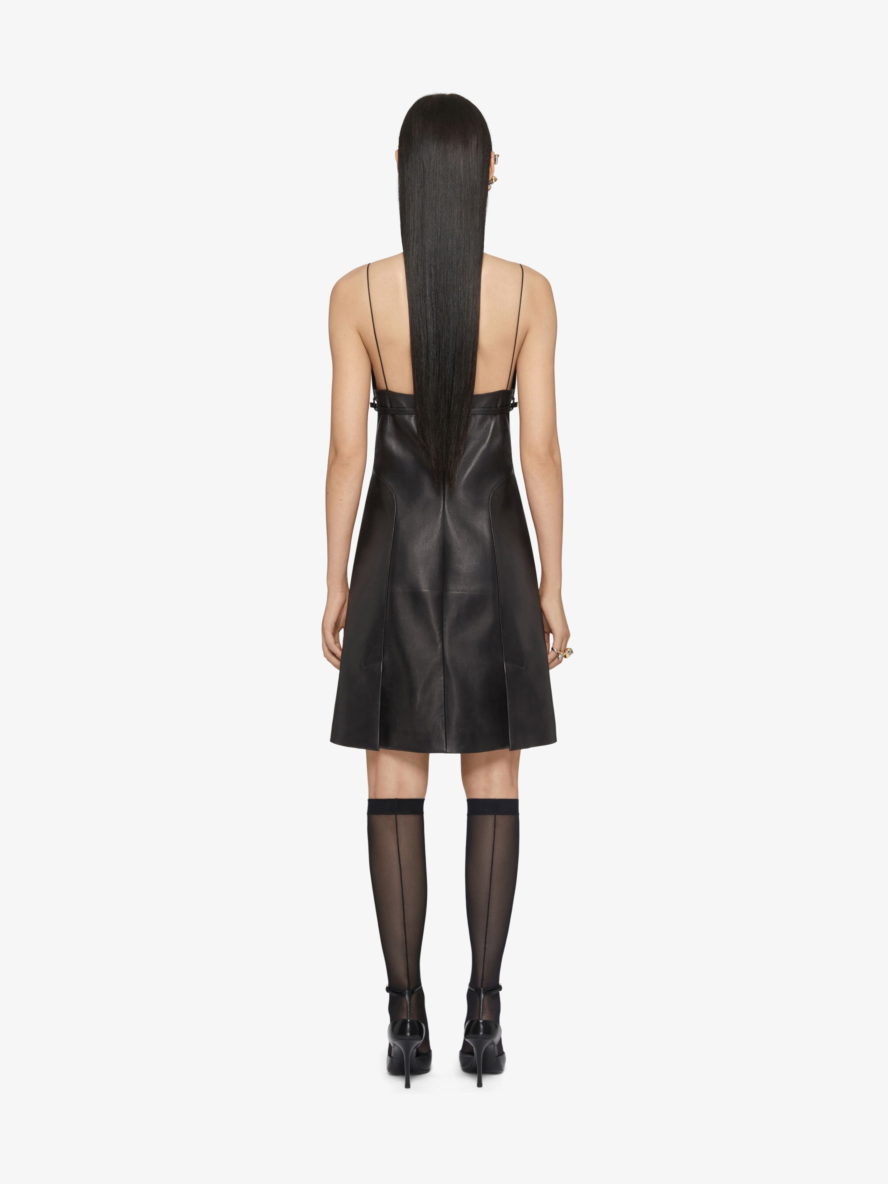 VOYOU STRAPS DRESS IN LEATHER - 4