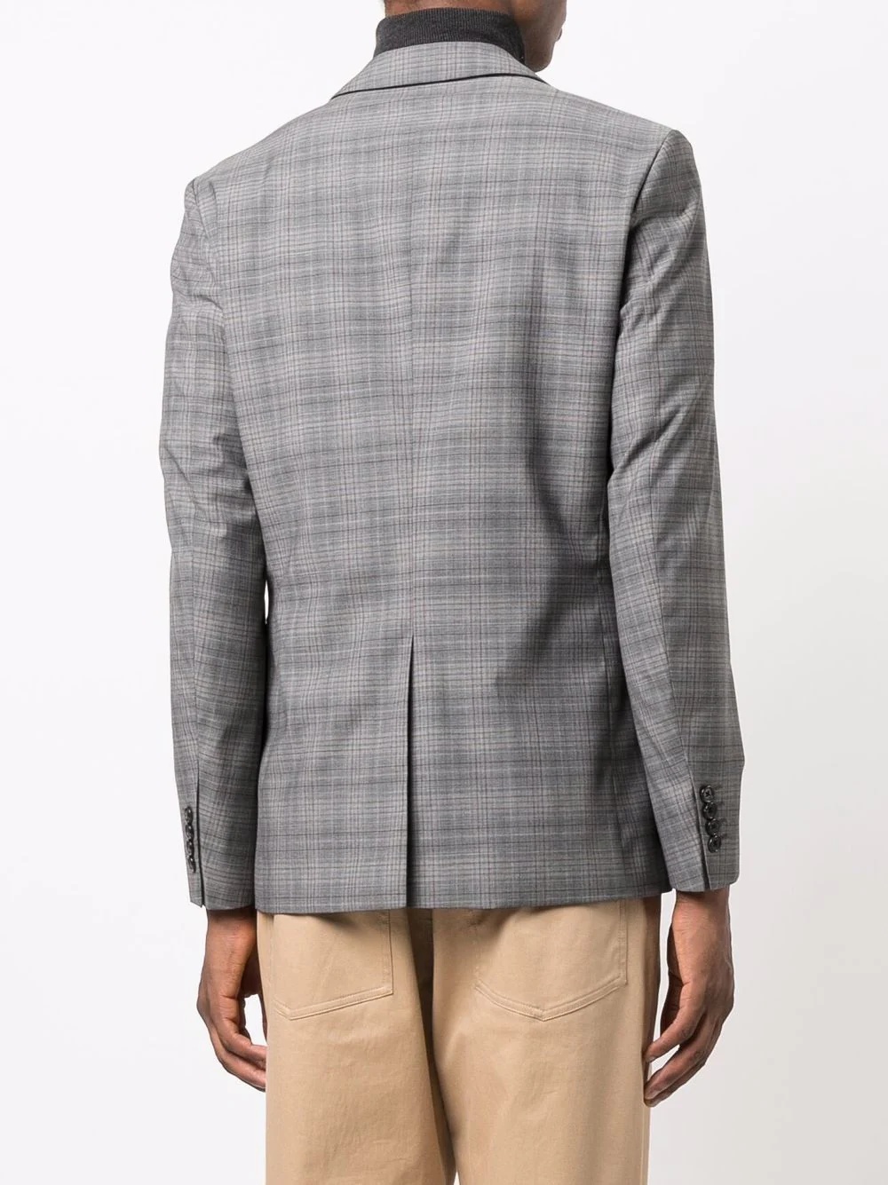 plaid-check print blazer - 4