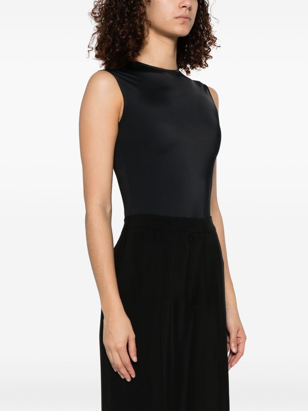 logo-embossed sleeveless bodysuit - 3