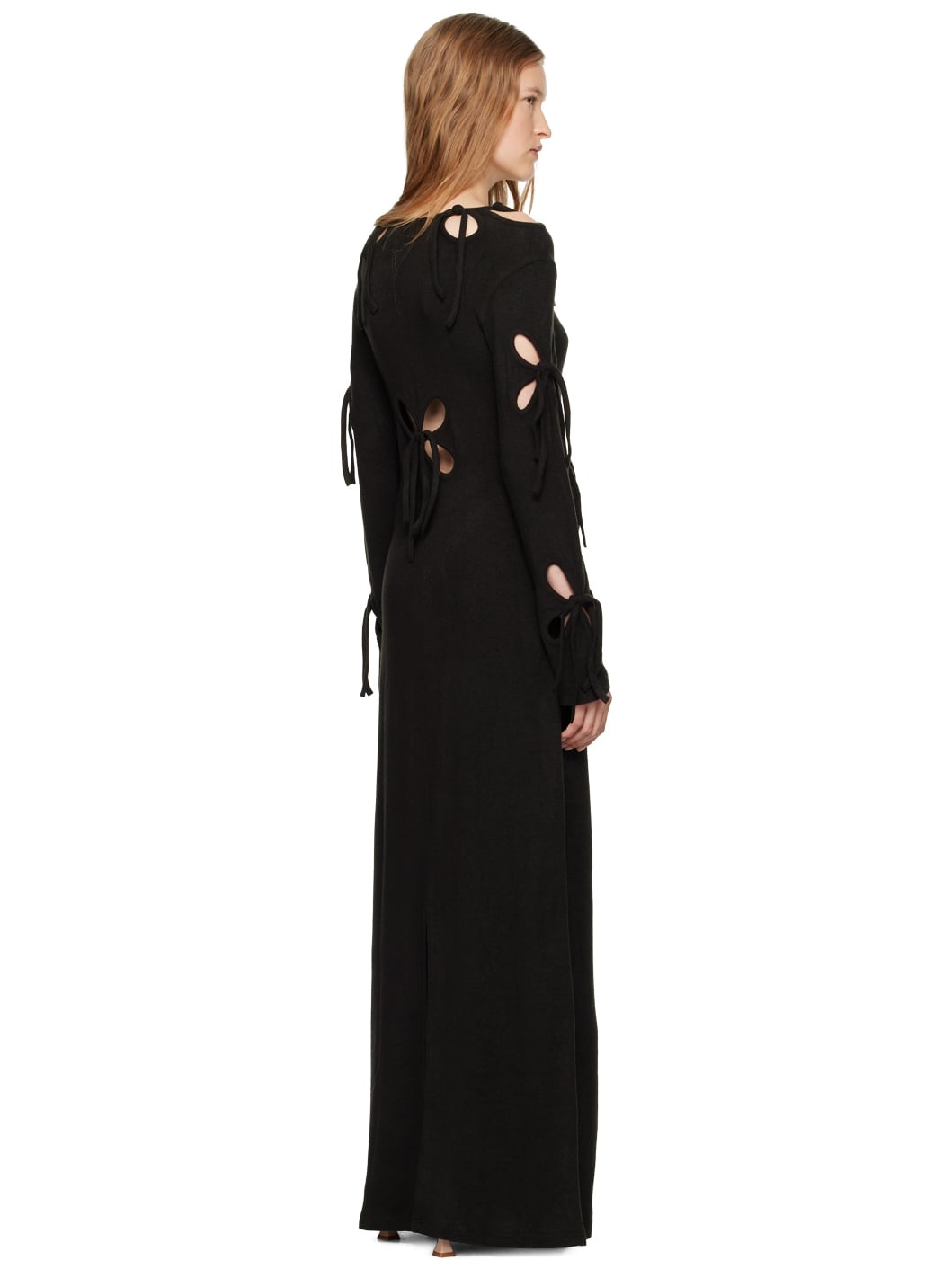 Black Petal Maxi Dress - 3