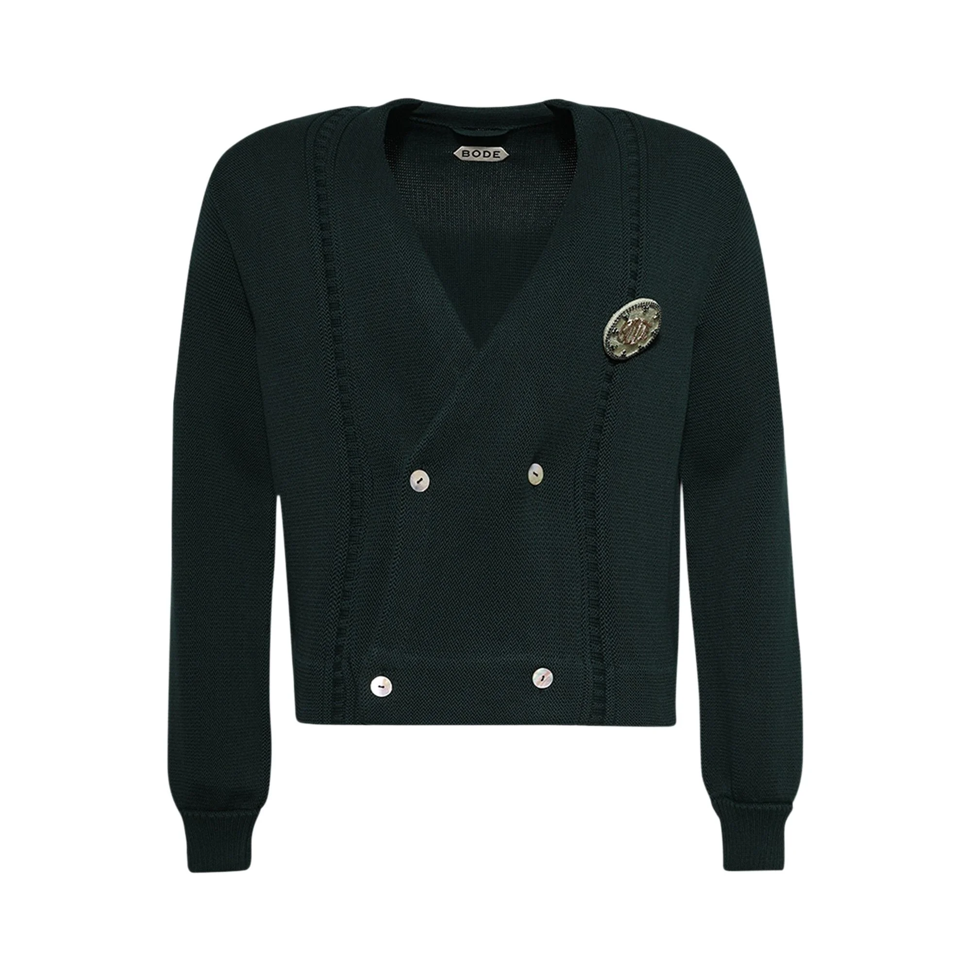 Bode Double Breasted Cardigan 'Green' - 1