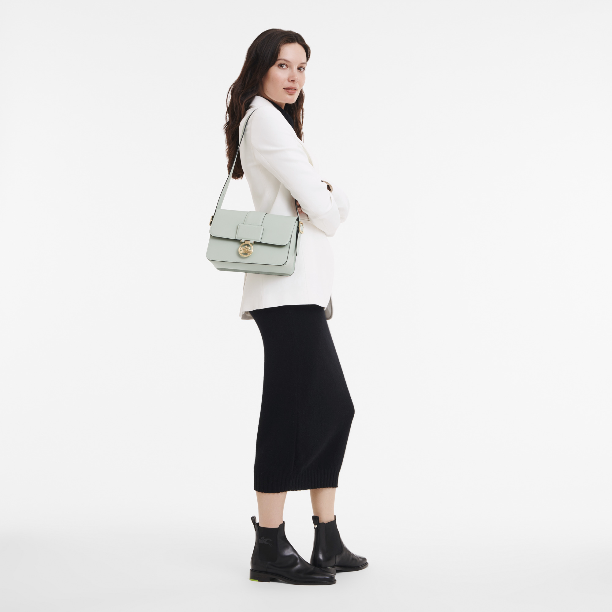 Box-Trot M Crossbody bag Green-gray - Leather - 2