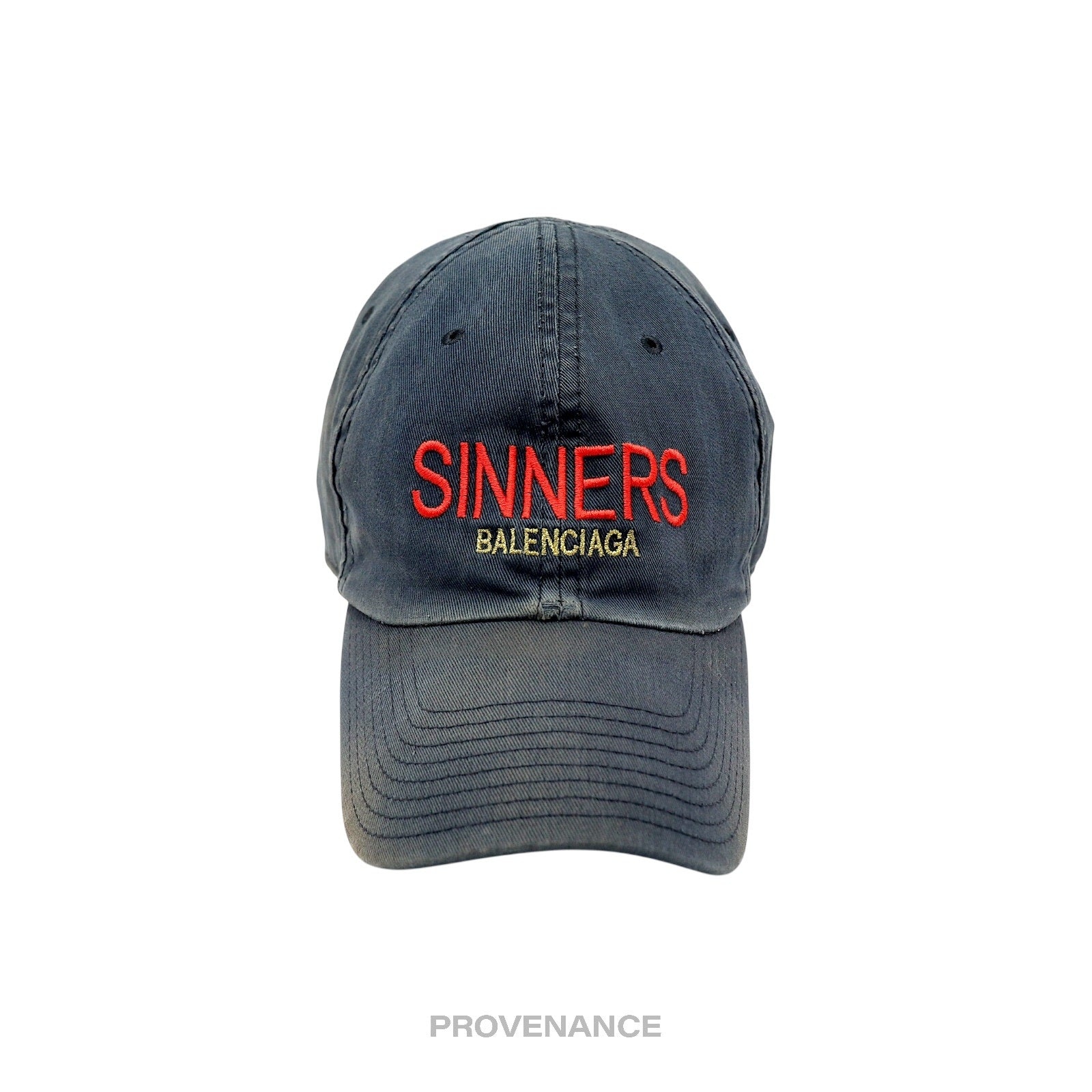 BALENCIAGA Balenciaga Sinners Cap Hat - Washed Black 