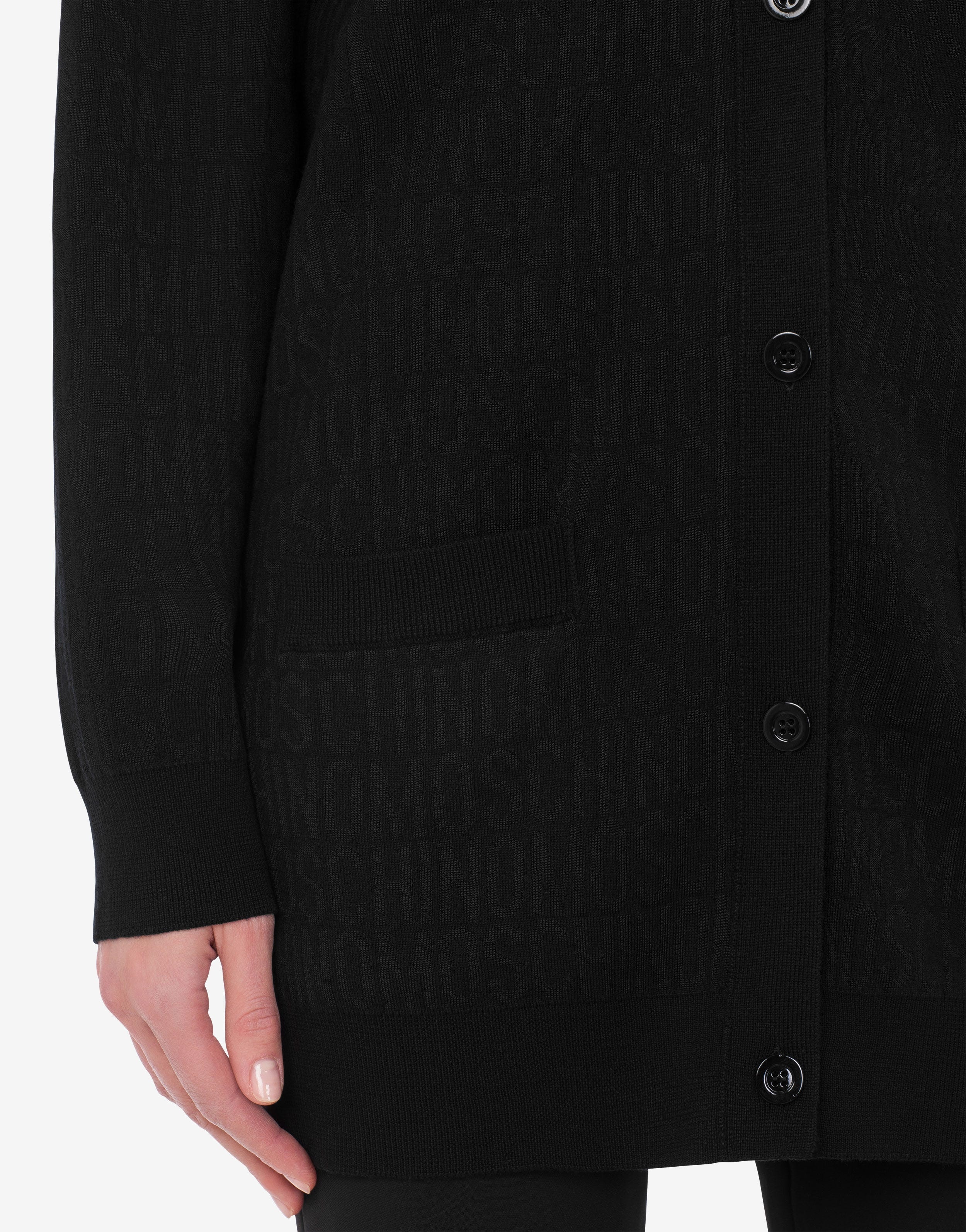 ALLOVER LOGO WOOL CARDIGAN - 4