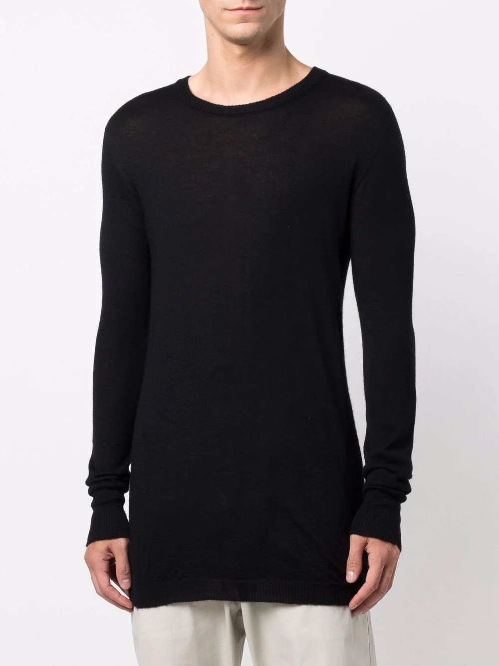 rib-trimmed cashmere jumper - 3