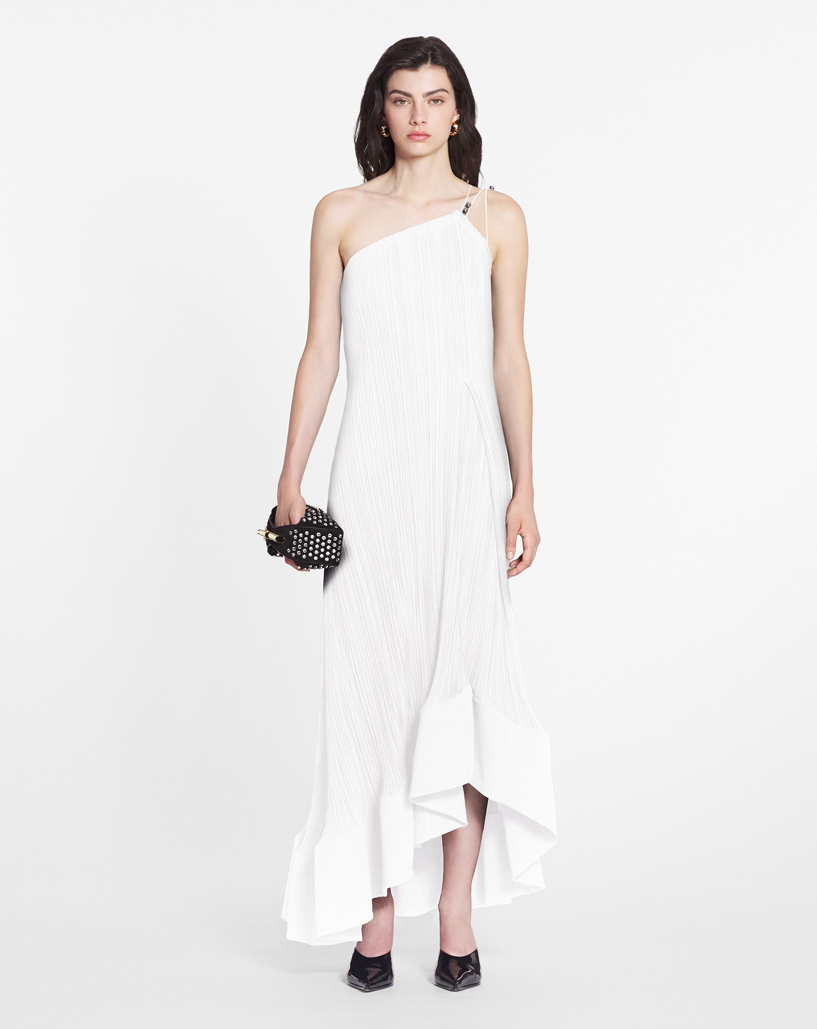 LONG ASYMMETRICAL PLEATED DRESS - 1