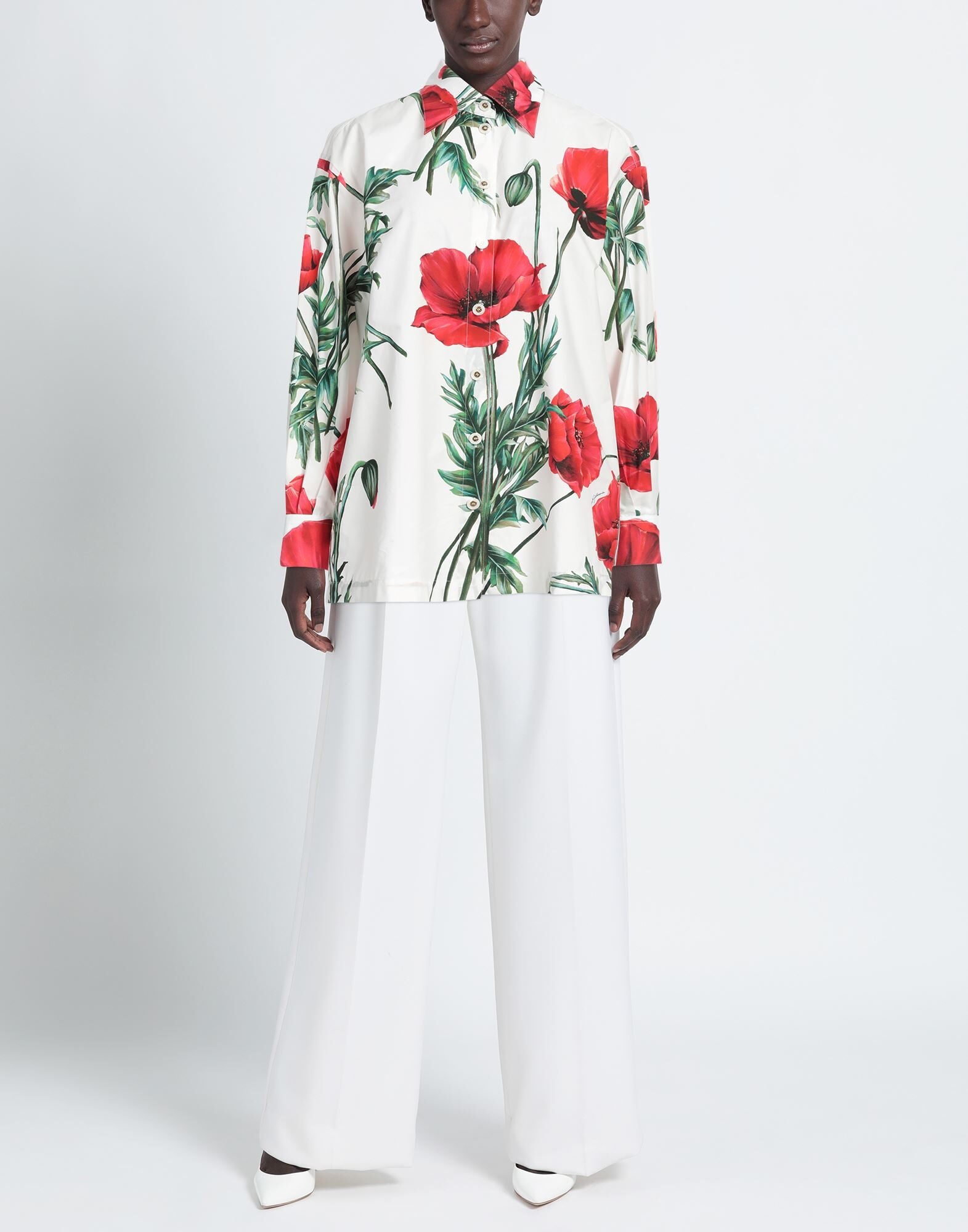 White Women's Floral Shirts & Blouses - 2