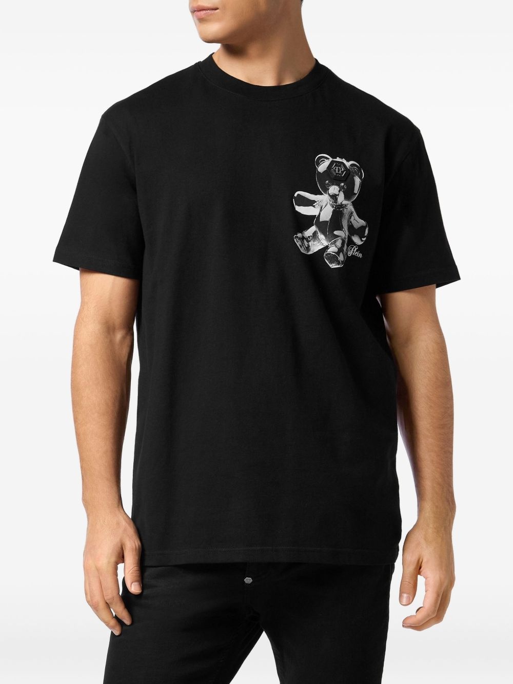 teddy bear-print crew-neck T-shirt - 3