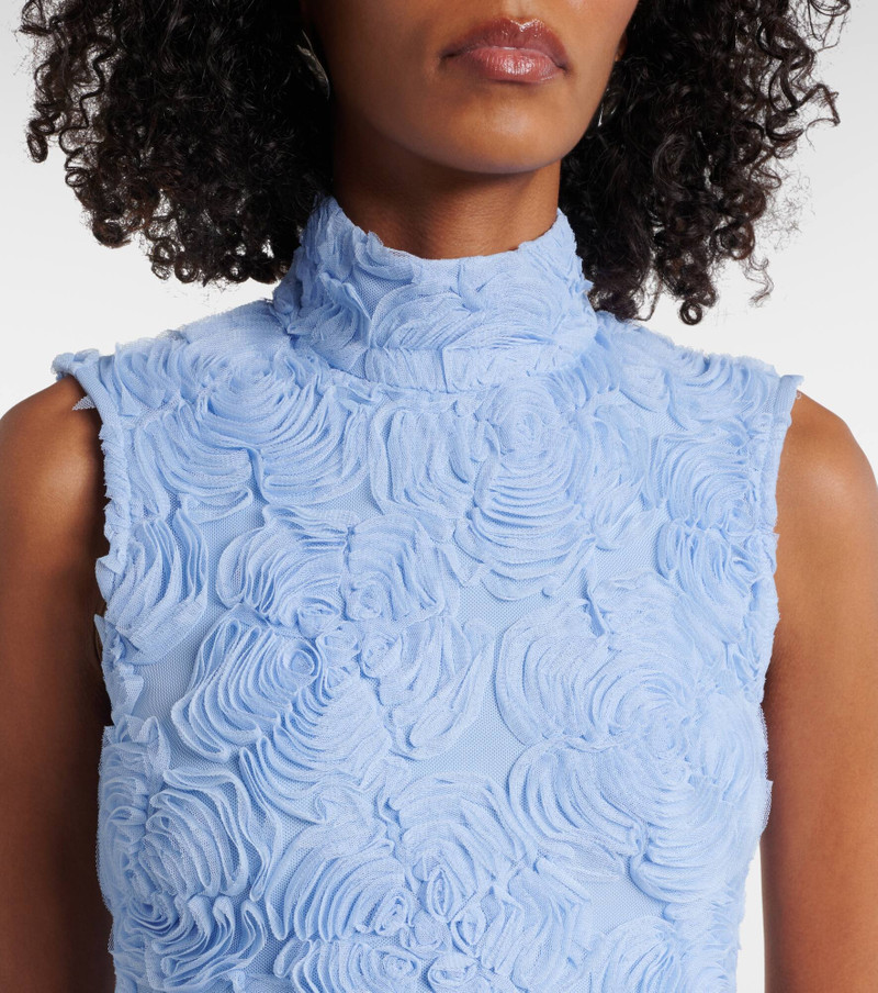 Floral embroidered mesh maxi dress 4