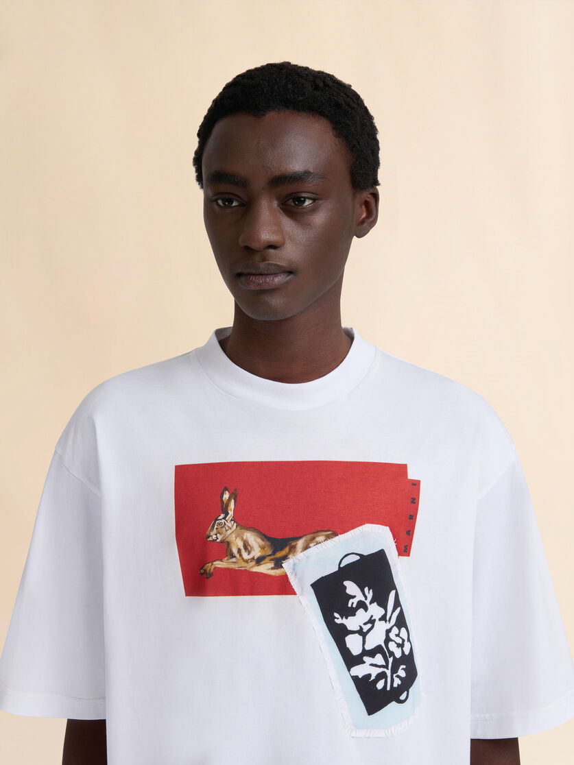 WHITE COTTON T-SHIRT - 4