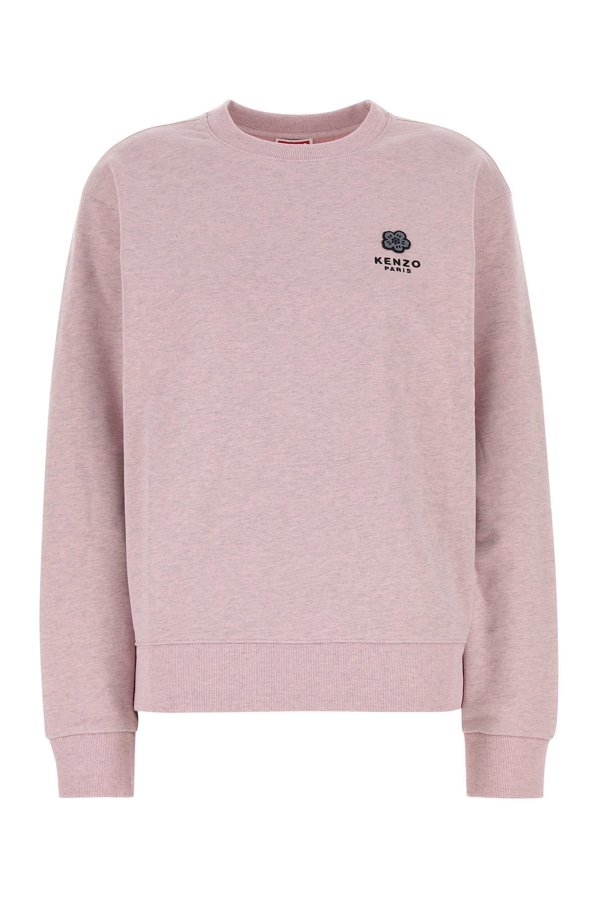 Melange pink cotton oversize sweatshirt - 1