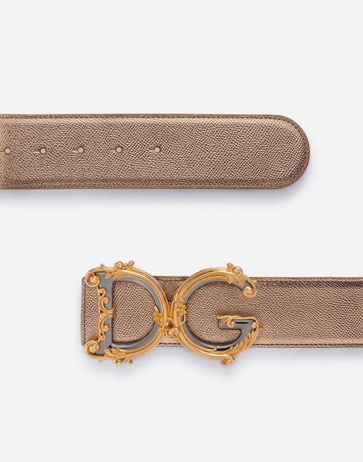 Belt in laminated dauphine calfksin with baroque dg - 2