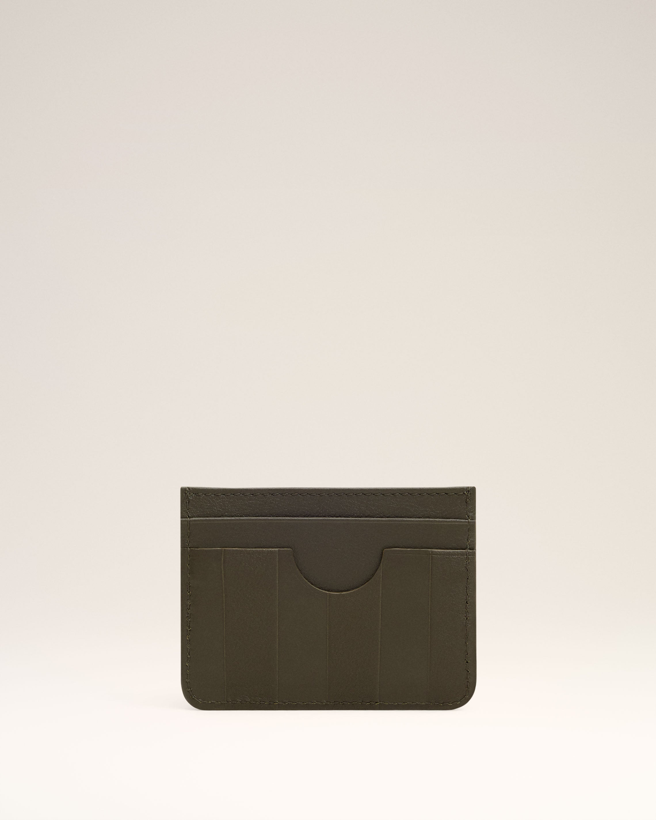 GREEN LEATHER MIDI CARD HOLDER - 2