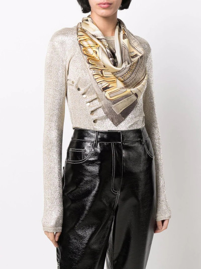 Moschino jacket-print silk scarf outlook