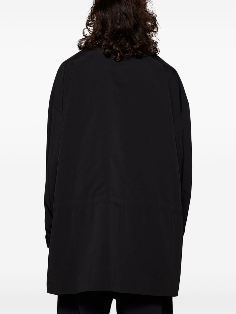 drawstring-waistband coat - 5