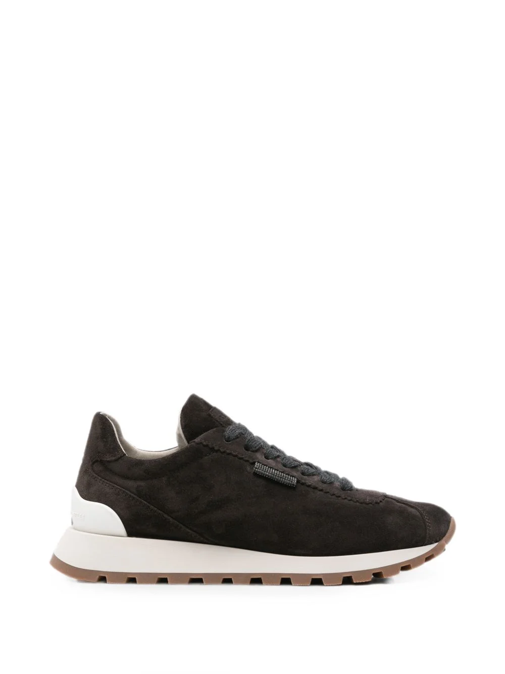 Monili-detail suede sneakers - 1