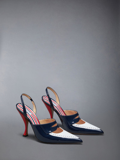 Thom Browne curved-heel 120mm leather pumps outlook