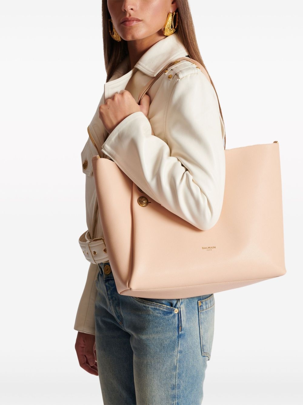 EmblÃ¨me leather tote bag - 3