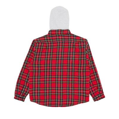 Supreme Supreme Tartan Flannel Hooded Shirt 'Red' outlook