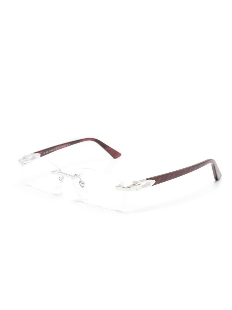 Cartier rimless rectangle-frame glasses outlook