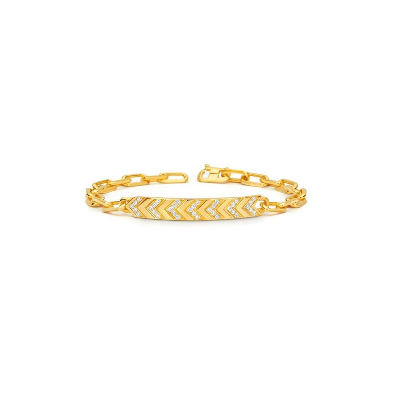 YELLOW 금 다이아몬드 CHEVRON 사슬 팔찌 1