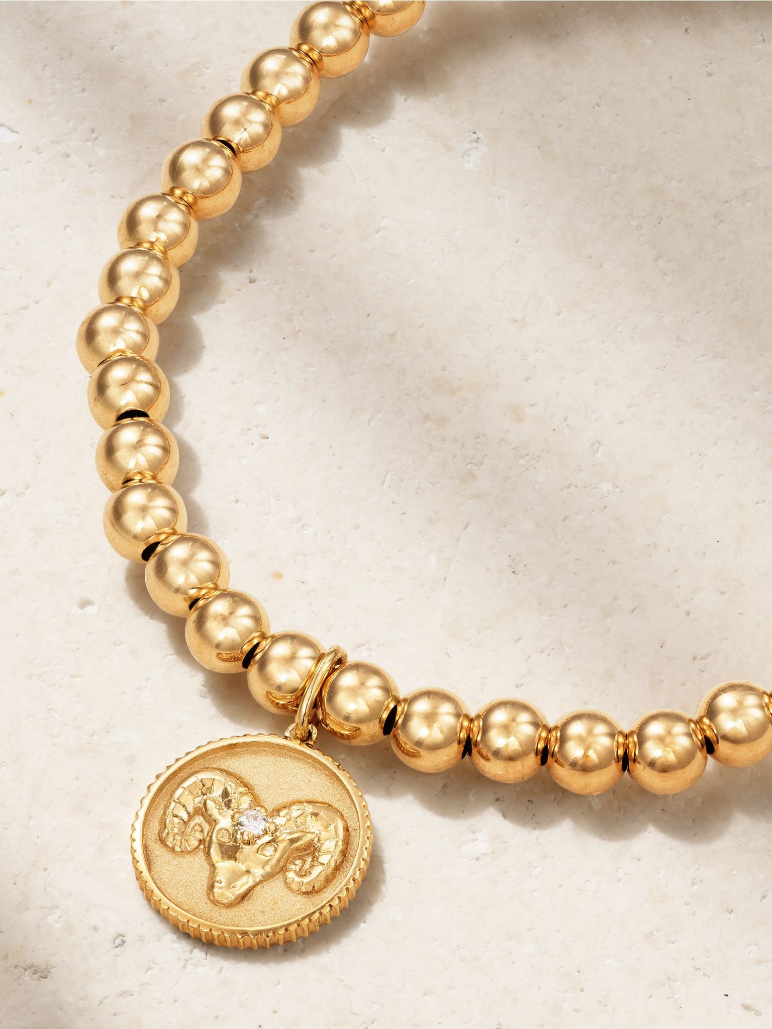 Aries 14-karat gold diamond bracelet Gold - 4