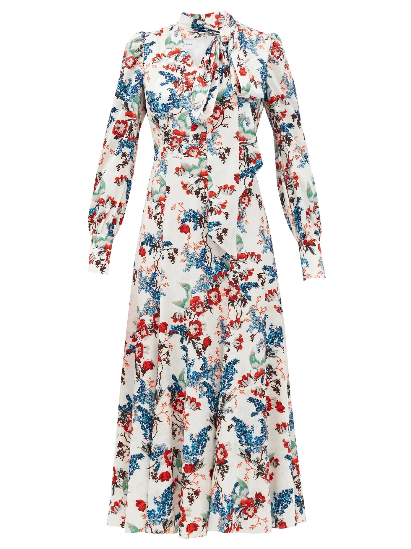 Yolande Bird Blossom-print jacquard midi dress - 1