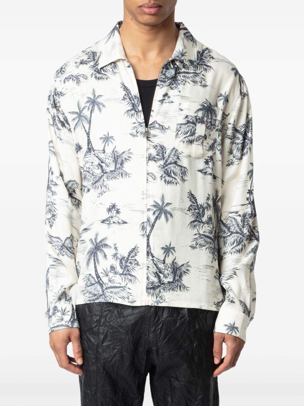 Suzy palm-print shirt - 4