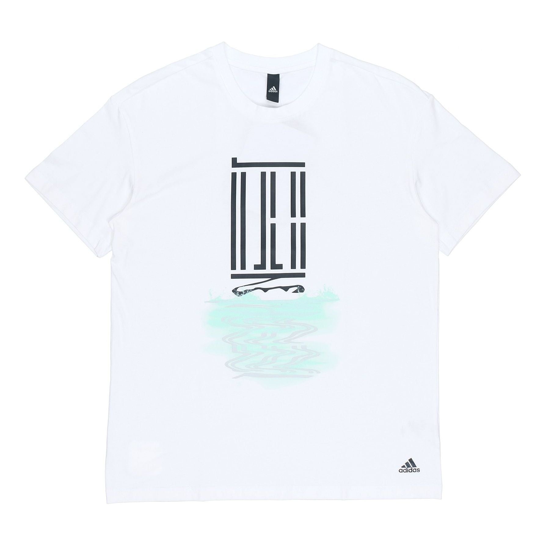 adidas Wj T Gfx Logo Series Printing Sports Round Neck Short Sleeve White GP0868 - 1