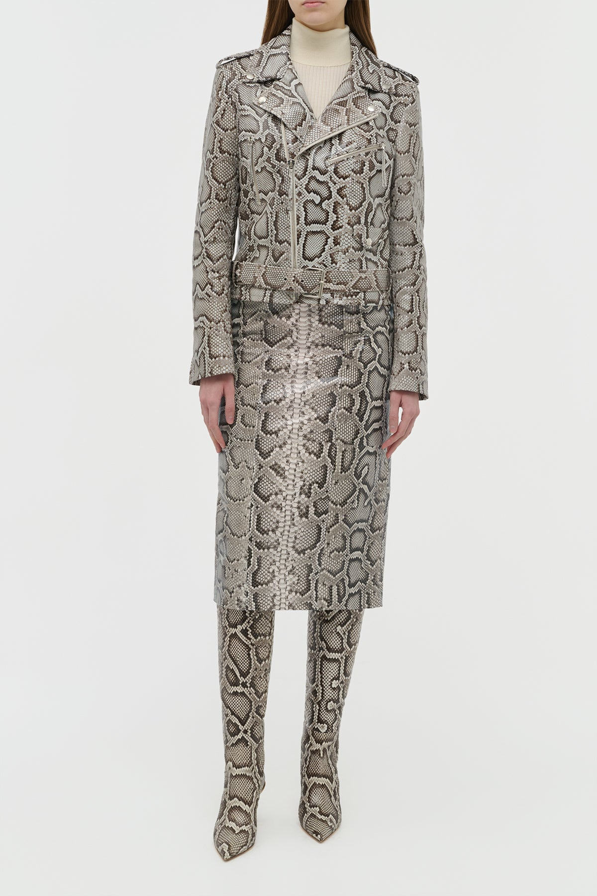 Manuela Midi Skirt in Greyscale Inversa™ Snakeskin - 2