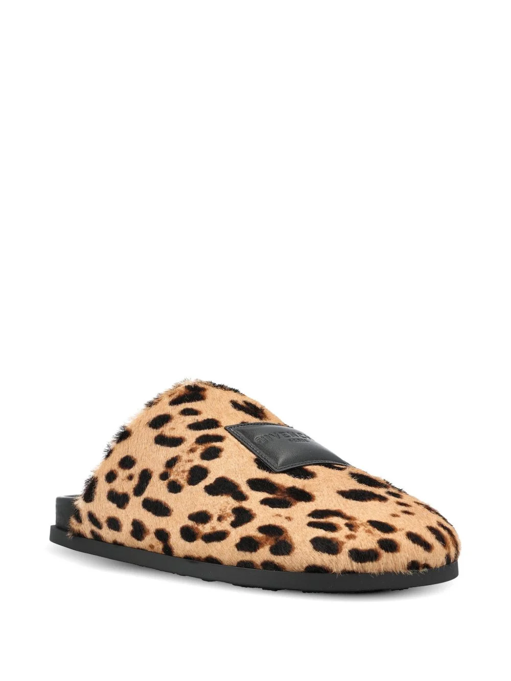 leopard-print logo-appliqué mules - 1