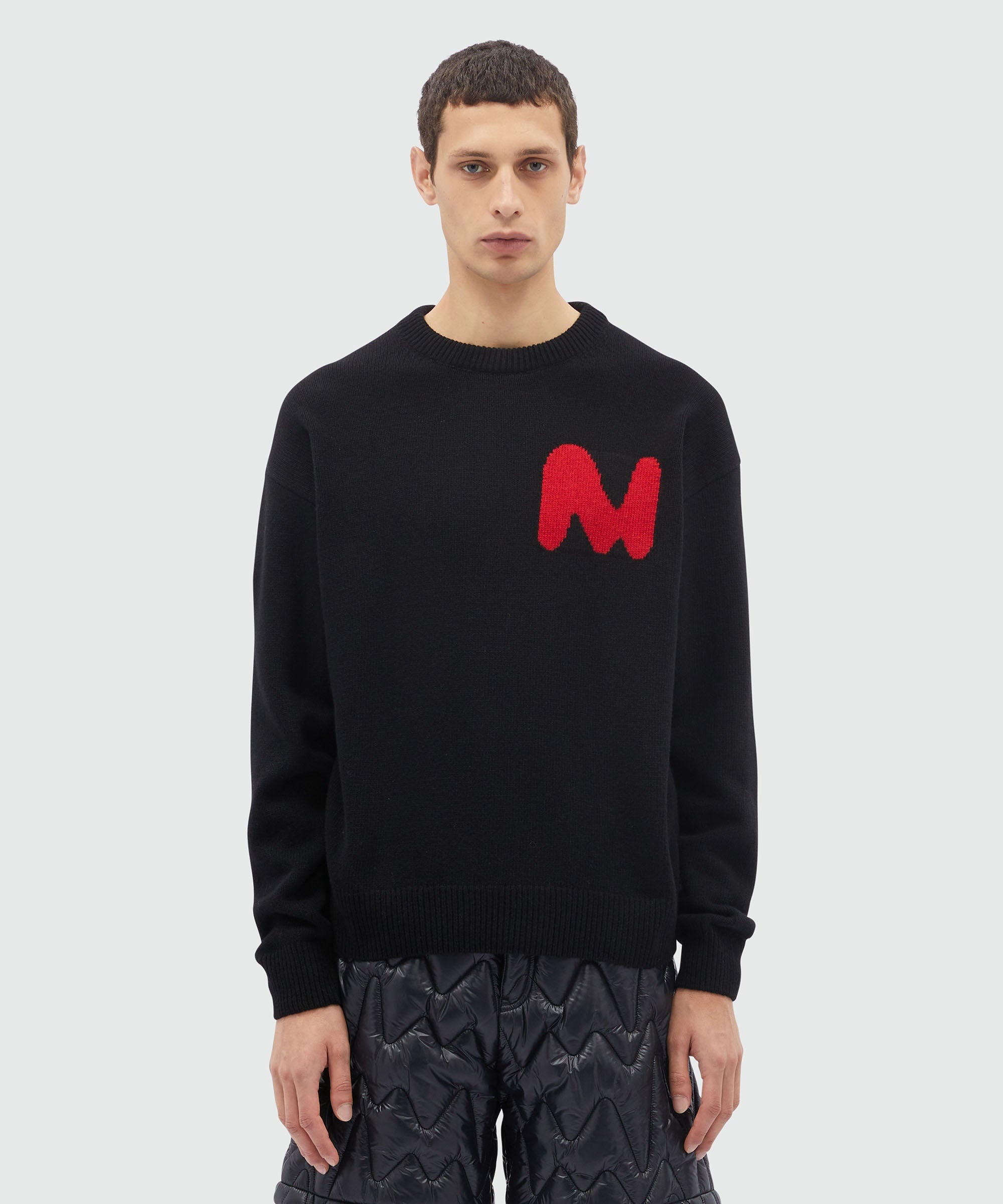Blended wool shirt with jacquard  "TheMwave" - 2