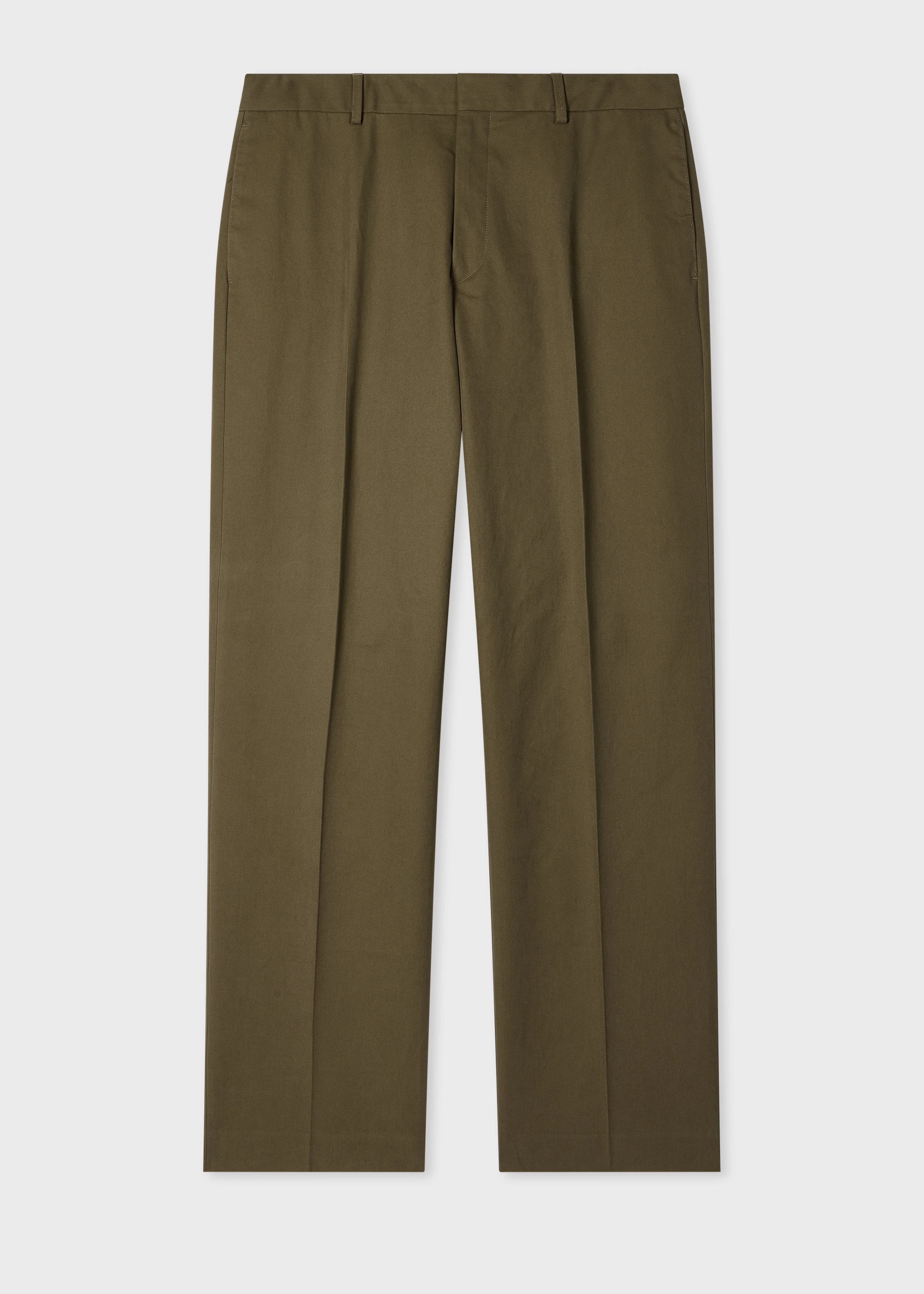 Relaxed-Fit Khaki Cotton-Twill Chinos - 1