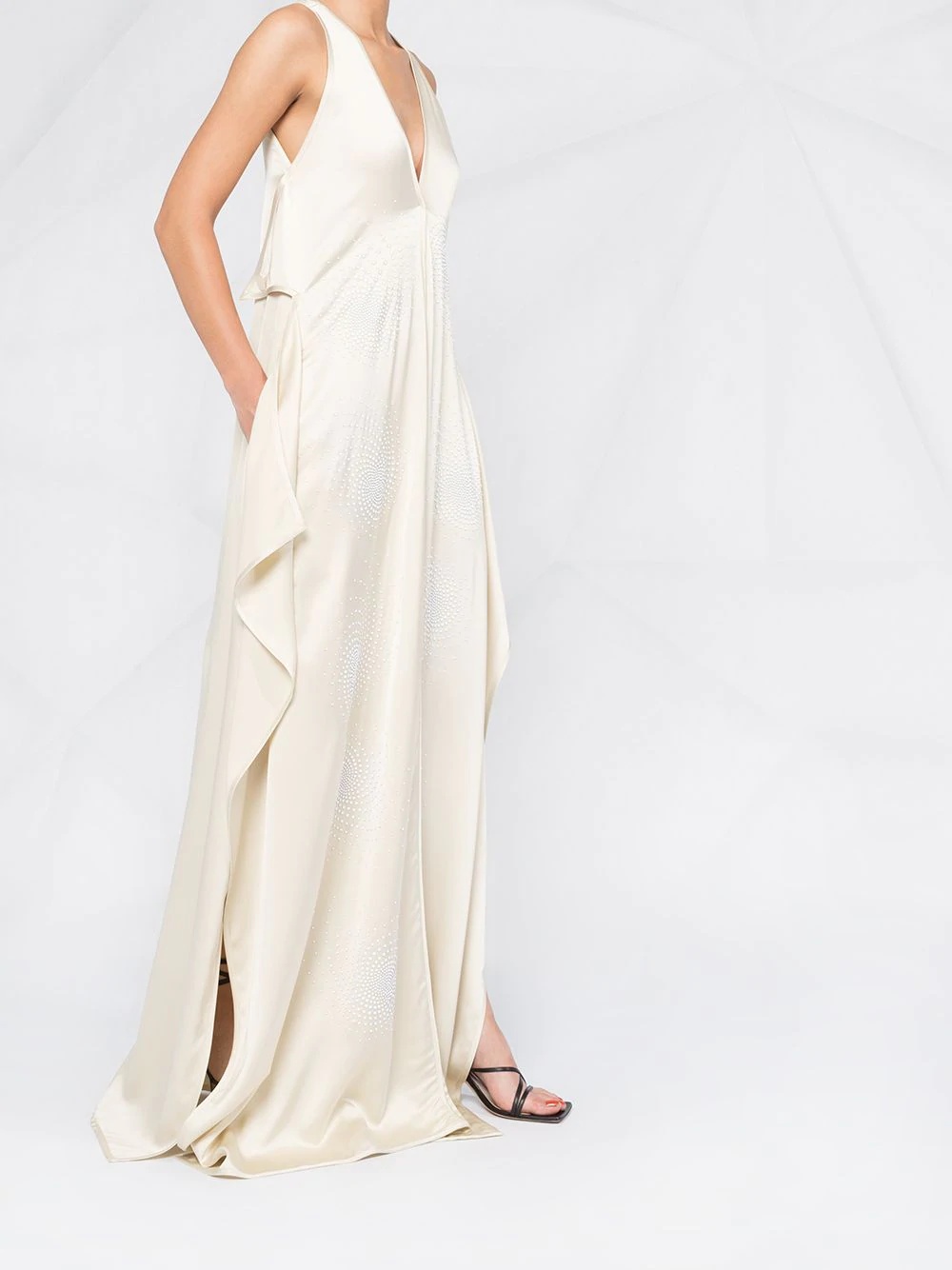 Annabelle plunge-neck satin dress - 4