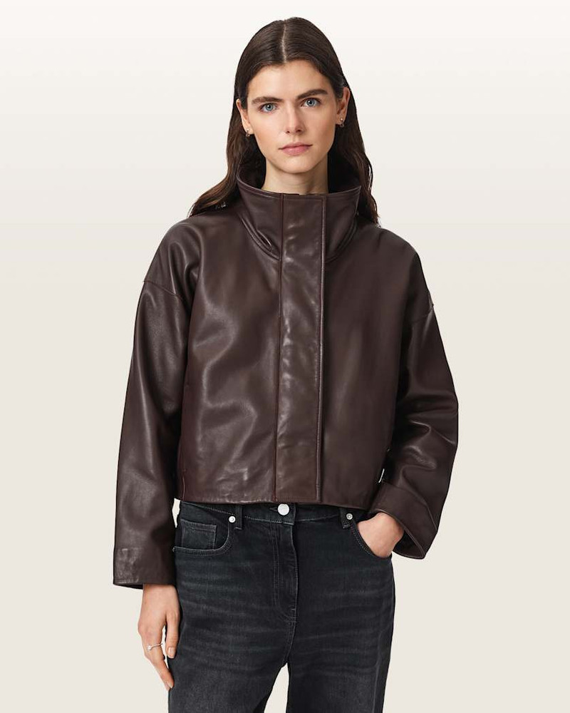 ALLSAINTS RYDER FUNNEL NECK LEATHER JACKET outlook