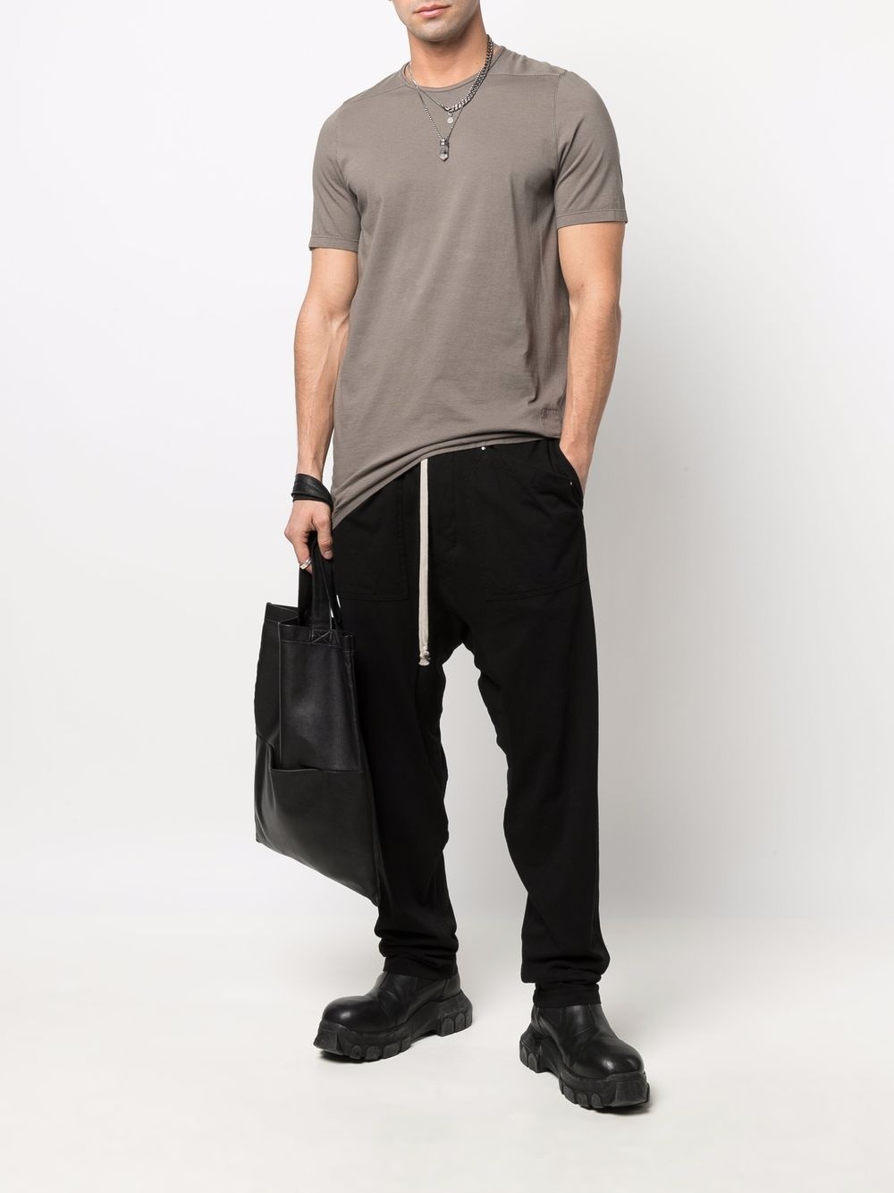 drop-crotch drawstring cotton trousers - 2