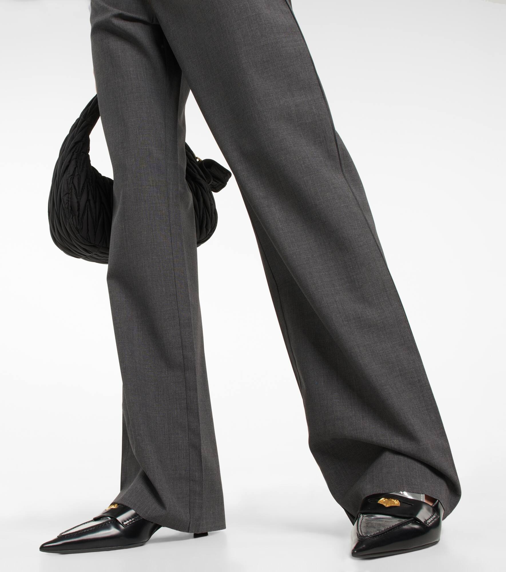 Mid-rise straight-leg wool pants - 5