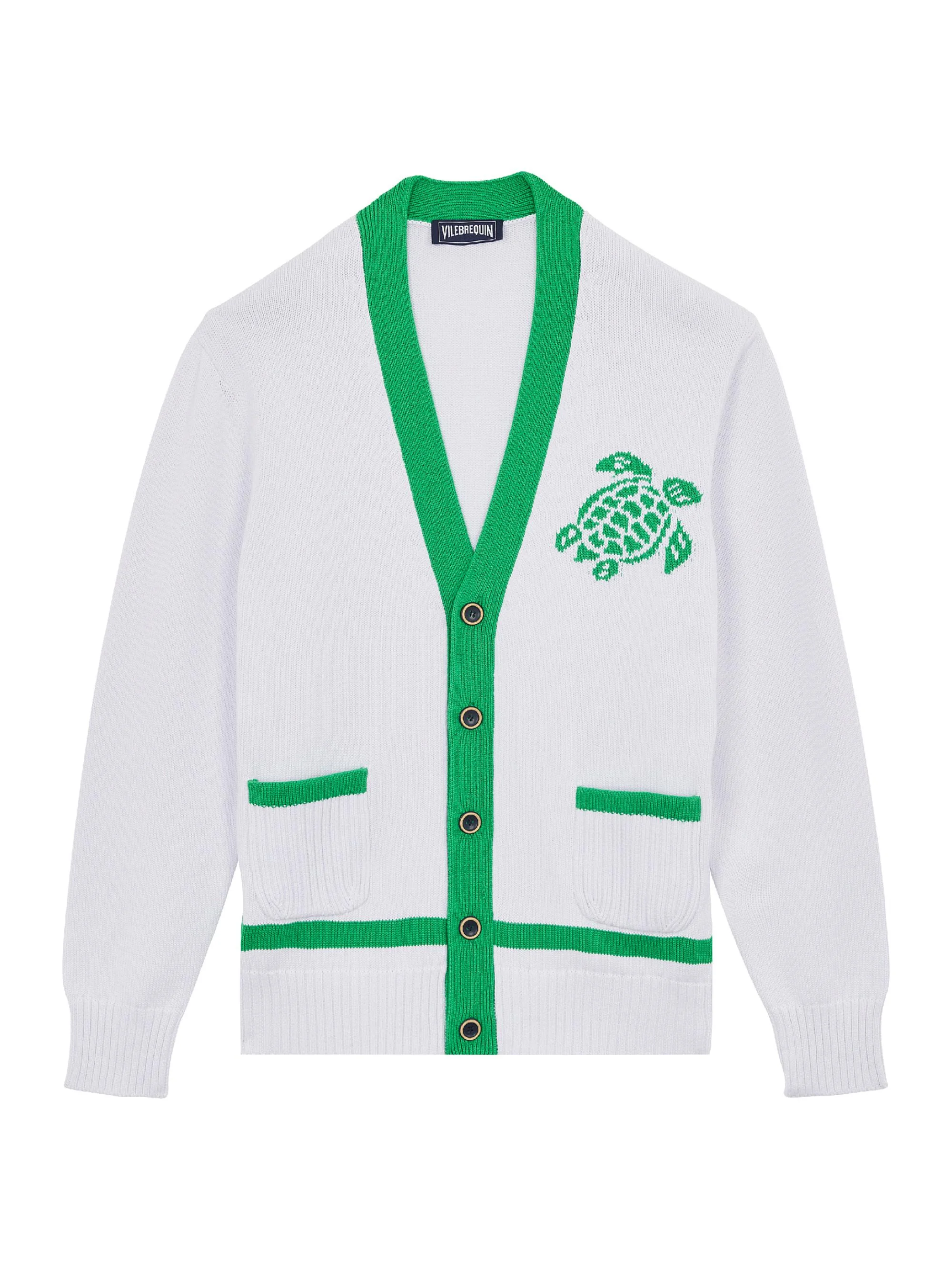 Men's Big Turtle Cotton Cardigan - Laser - 1