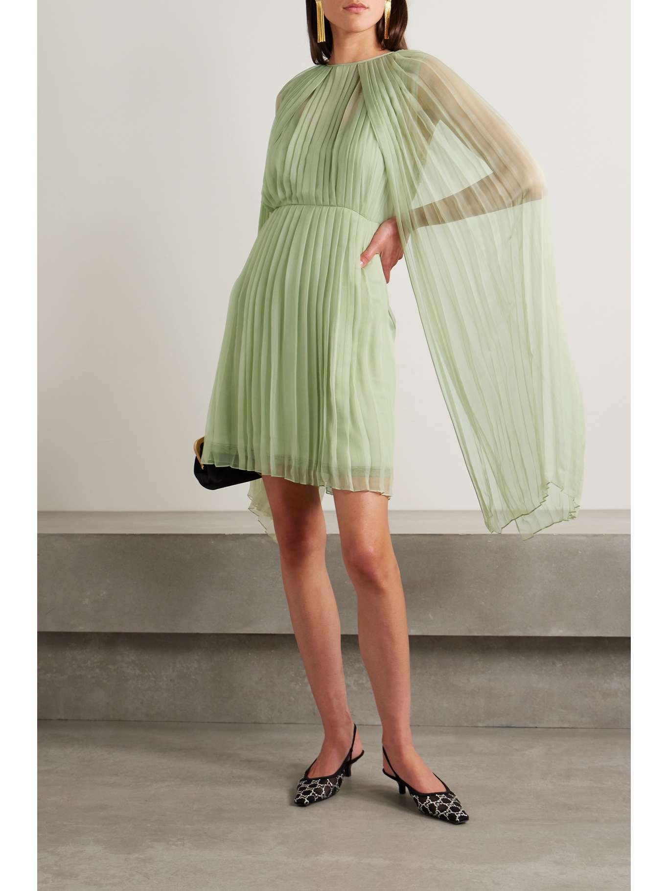 Pleated Chiffon Dress